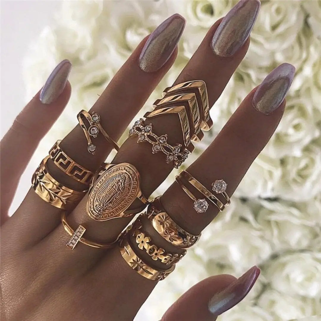 Unique Premium Pack of 8 to 12 Rings Claire Jewelry