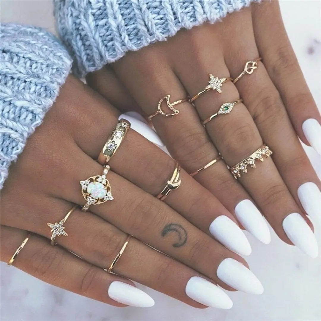 Unique Premium Pack of 8 to 12 Rings Claire Jewelry