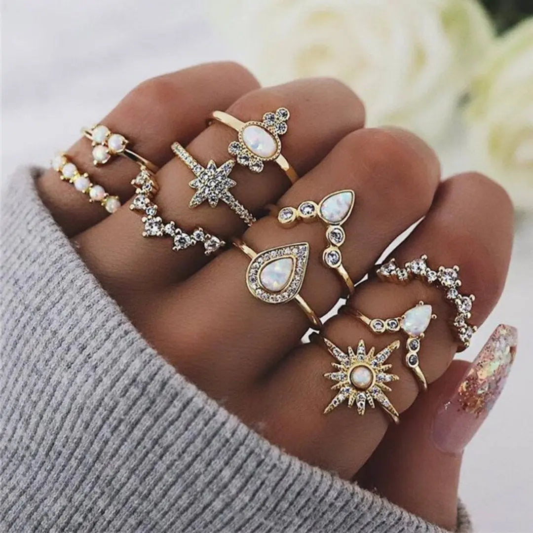 Unique Premium Pack of 8 to 12 Rings Claire Jewelry