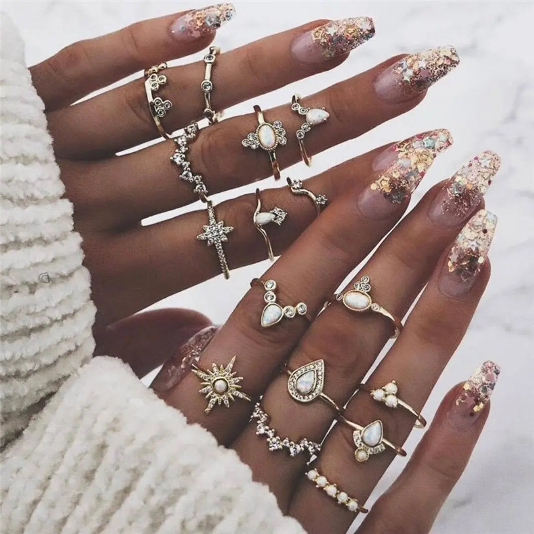 Unique Premium Pack of 8 to 12 Rings Claire Jewelry