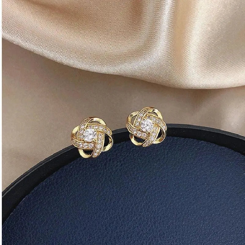 Flower Spiral Cross Earrings Unique Joyas
