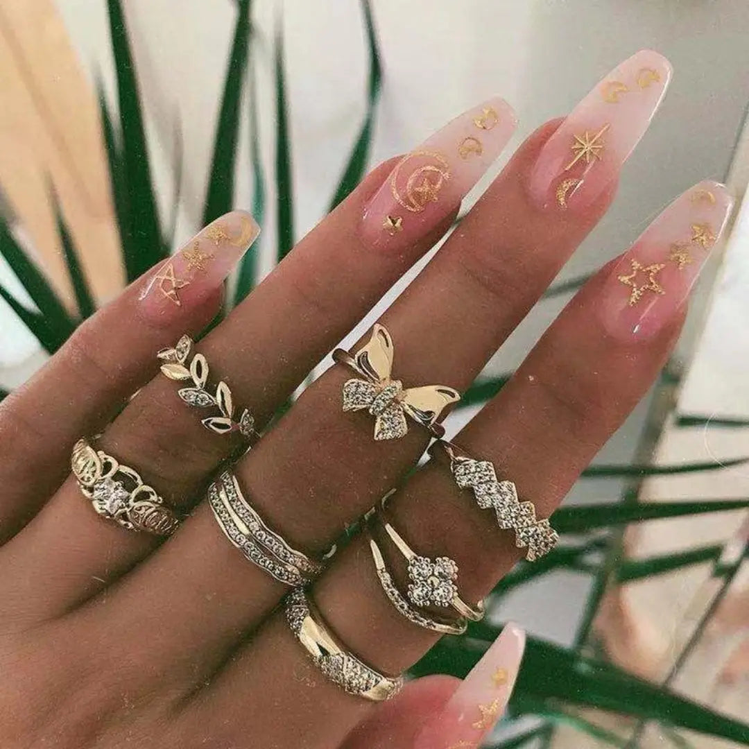 Unique Premium Pack of 8 to 12 Rings Claire Jewelry
