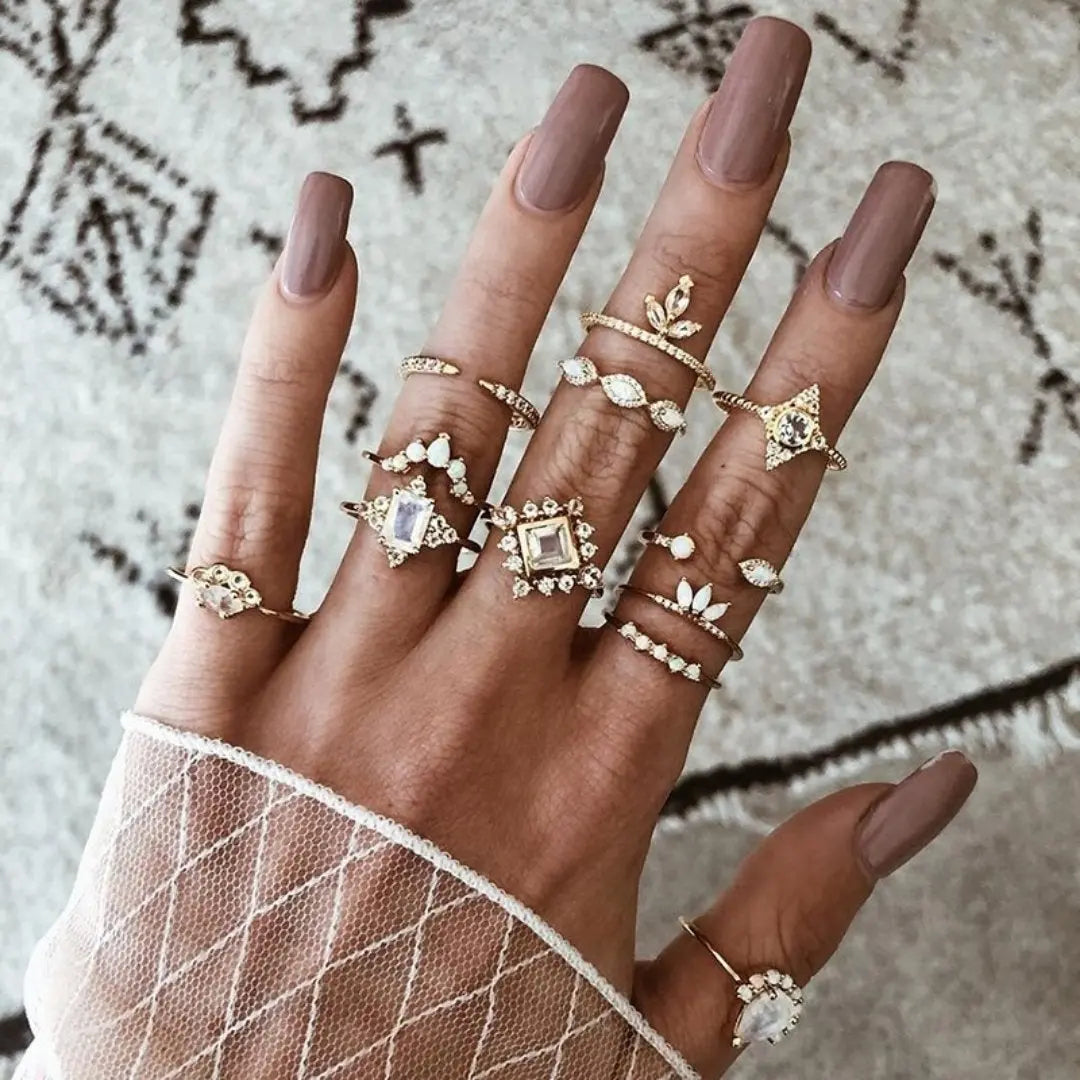 Unique Premium Pack of 8 to 12 Rings Claire Jewelry