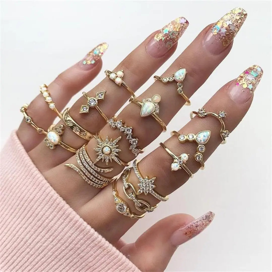 Unique Premium Pack of 8 to 12 Rings Claire Jewelry