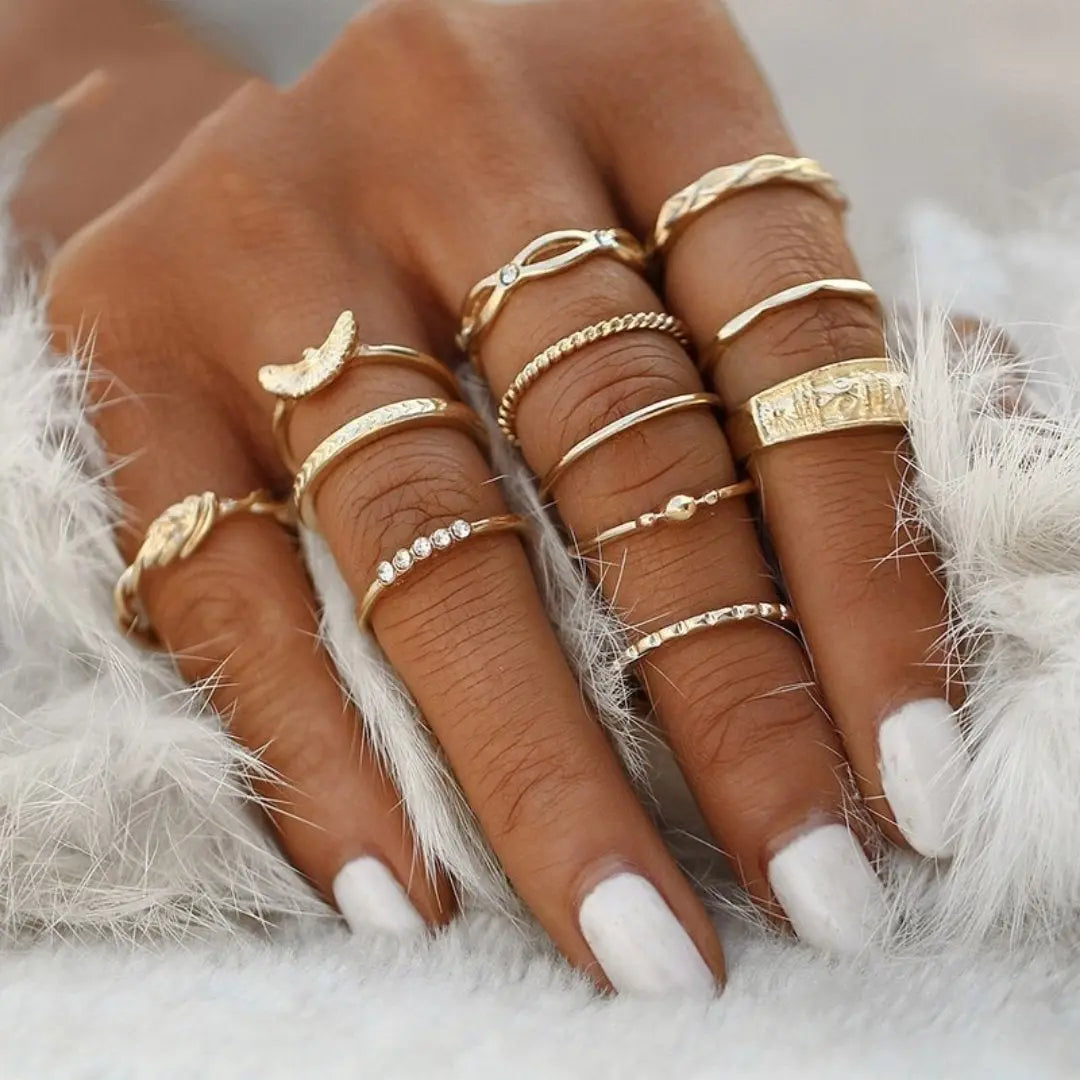 Unique Premium Pack of 8 to 12 Rings Claire Jewelry