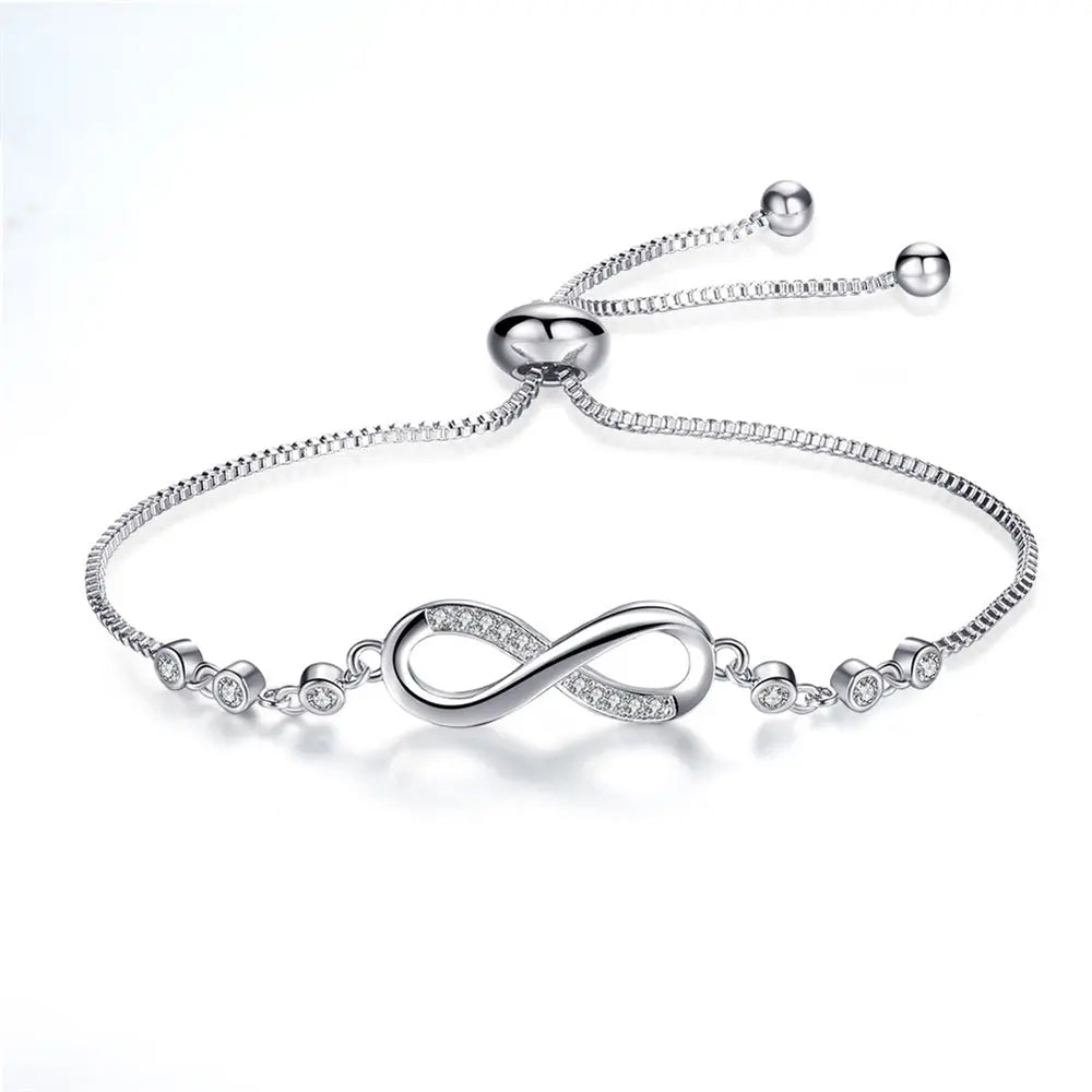 Adjustable Infinity Bracelet in Silver Claire Jewelry