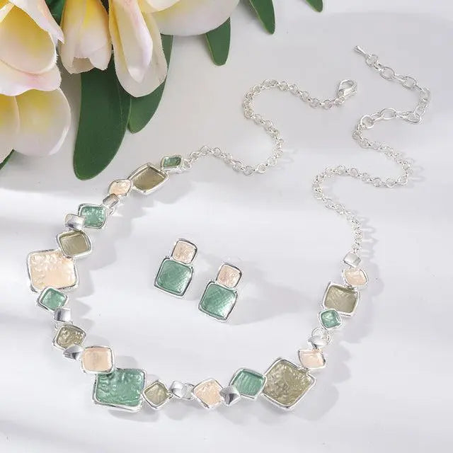 Gray Enamel Round Necklaces Geometric Unique Joyas