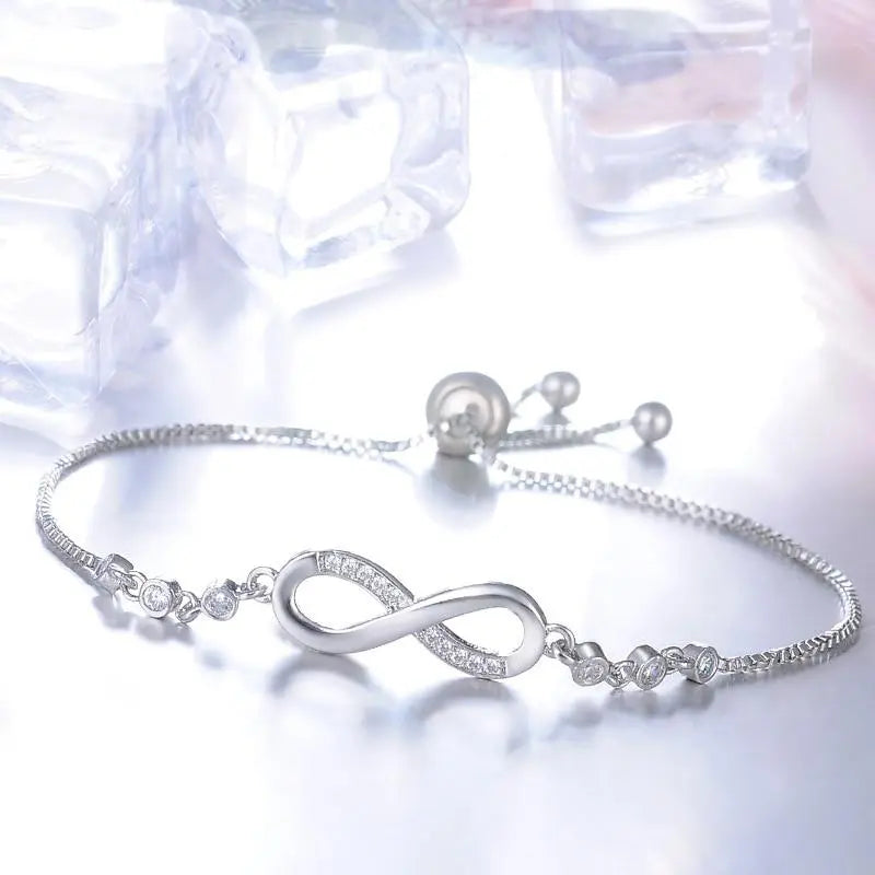 Adjustable Infinity Bracelet in Silver Claire Jewelry