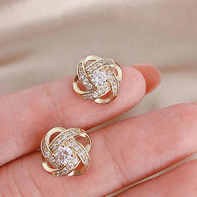 Flower Spiral Cross Earrings Unique Joyas