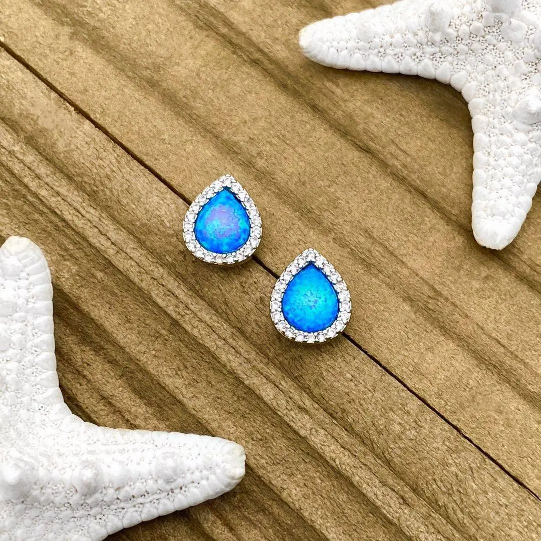 Opal and Silver Earrings Unique Joyas