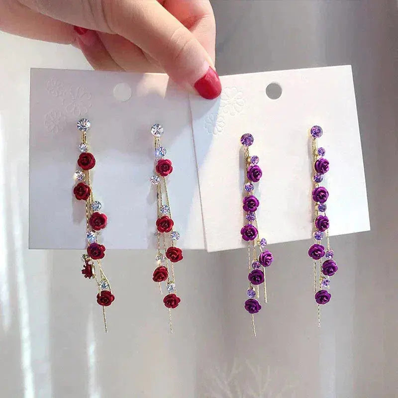 Rose Cascade Earrings Unique Joyas