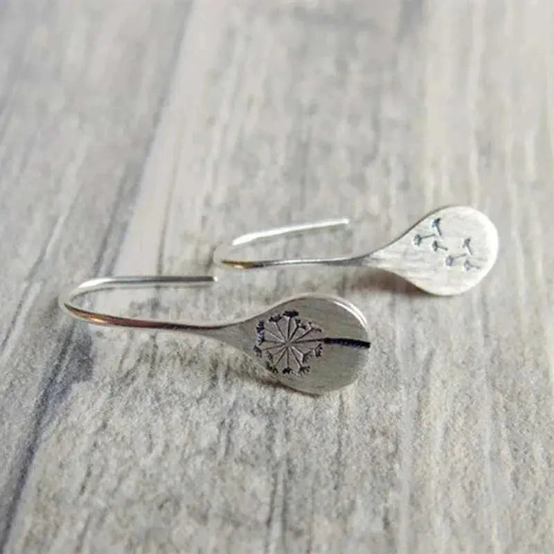 925 Sterling Silver Dandelion Earrings Unique Joyas