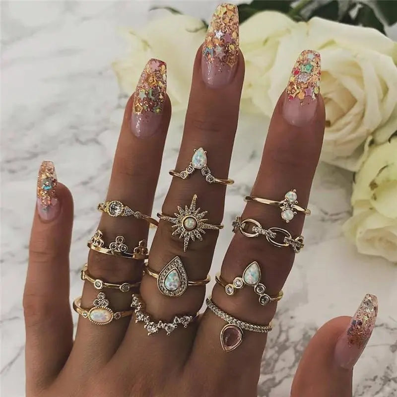 Unique Premium Pack of 8 to 12 Rings Claire Jewelry
