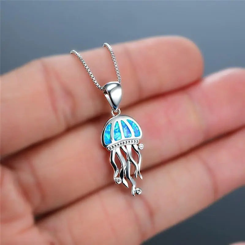 Medusa necklace made of opal and silver with zirconia Unique Joyas