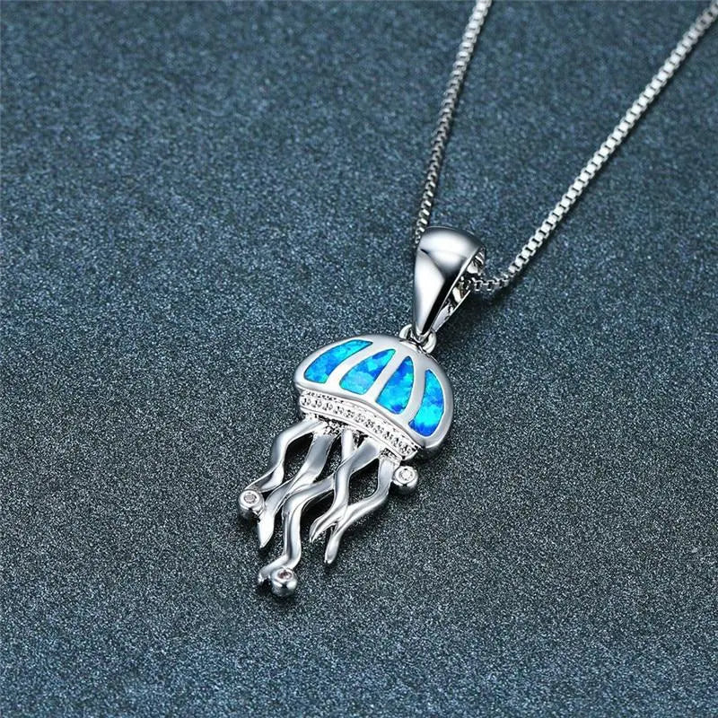 Medusa necklace made of opal and silver with zirconia Unique Joyas