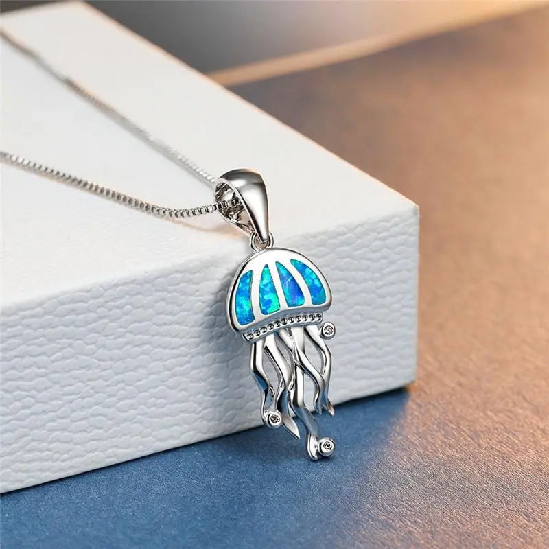 Medusa necklace made of opal and silver with zirconia Unique Joyas