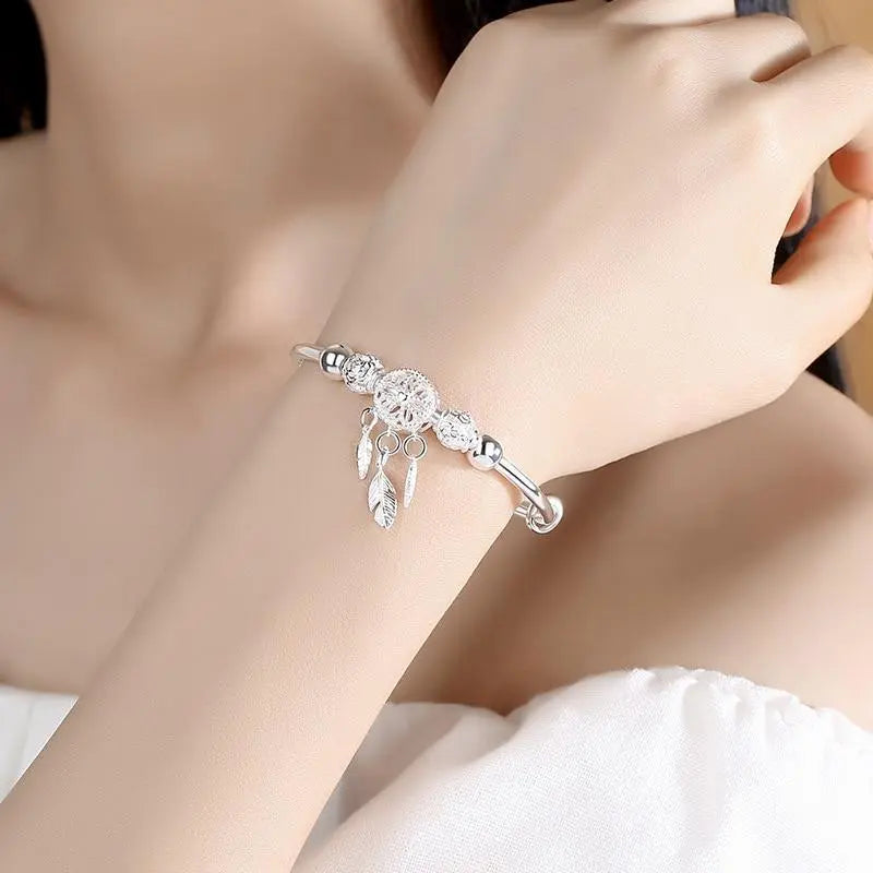 925 Silver adjustable dreamcatcher bracelet Claire Jewelry