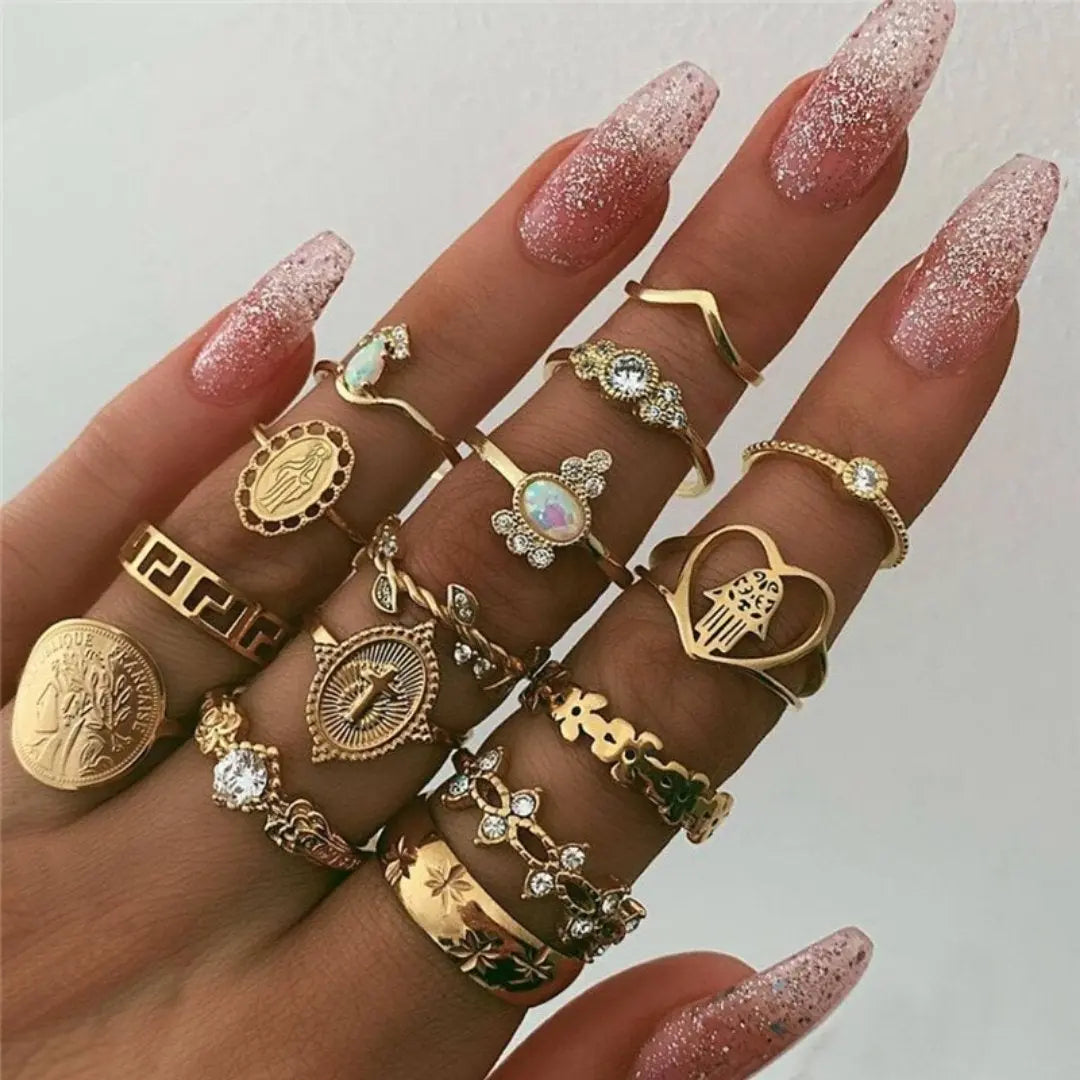 Unique Premium Pack of 8 to 12 Rings Claire Jewelry