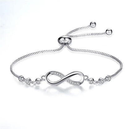 Adjustable Infinity Bracelet in Silver Claire Jewelry