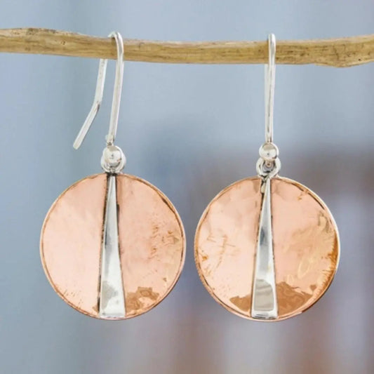 Vintage rose sterling silver round brilliant earrings Unique Joyas