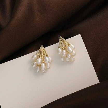 Coral earrings with freshwater pearls Claire