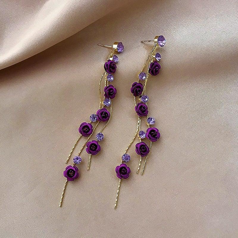 Rose Cascade Earrings Unique Joyas