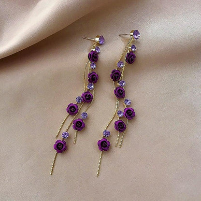 Rose Cascade Earrings Unique Joyas