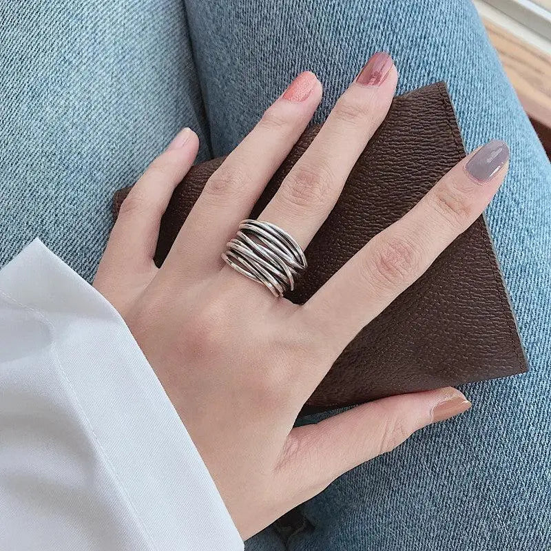 Adjustable silver layer ring Unique Joyas