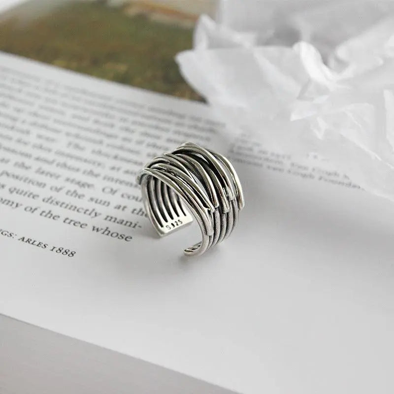 Adjustable silver layer ring Unique Joyas