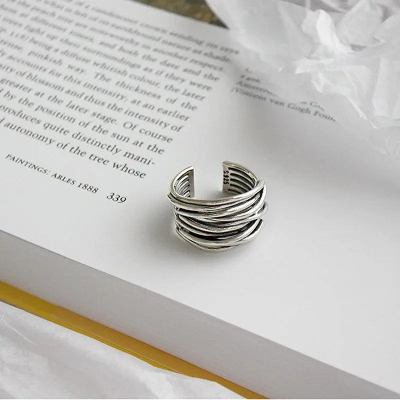 Adjustable silver layer ring Unique Joyas