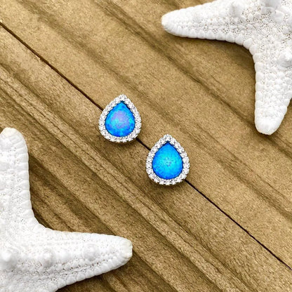 Opal and Silver Earrings Unique Joyas