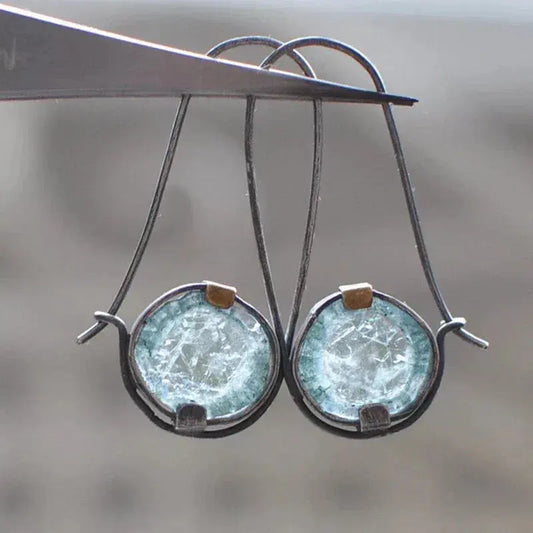 Vintage Moon Crystal Earrings Unique Joyas