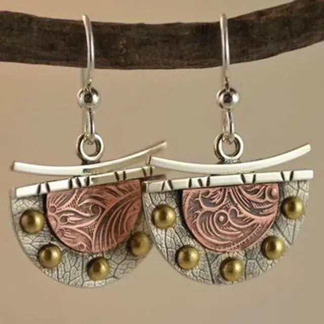 Vintage Braun Half-Moon Earrings Unique Joyas