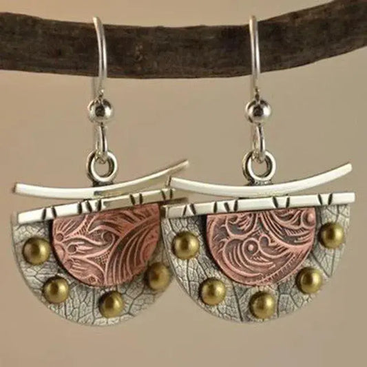 Vintage Braun Half-Moon Earrings Unique Joyas