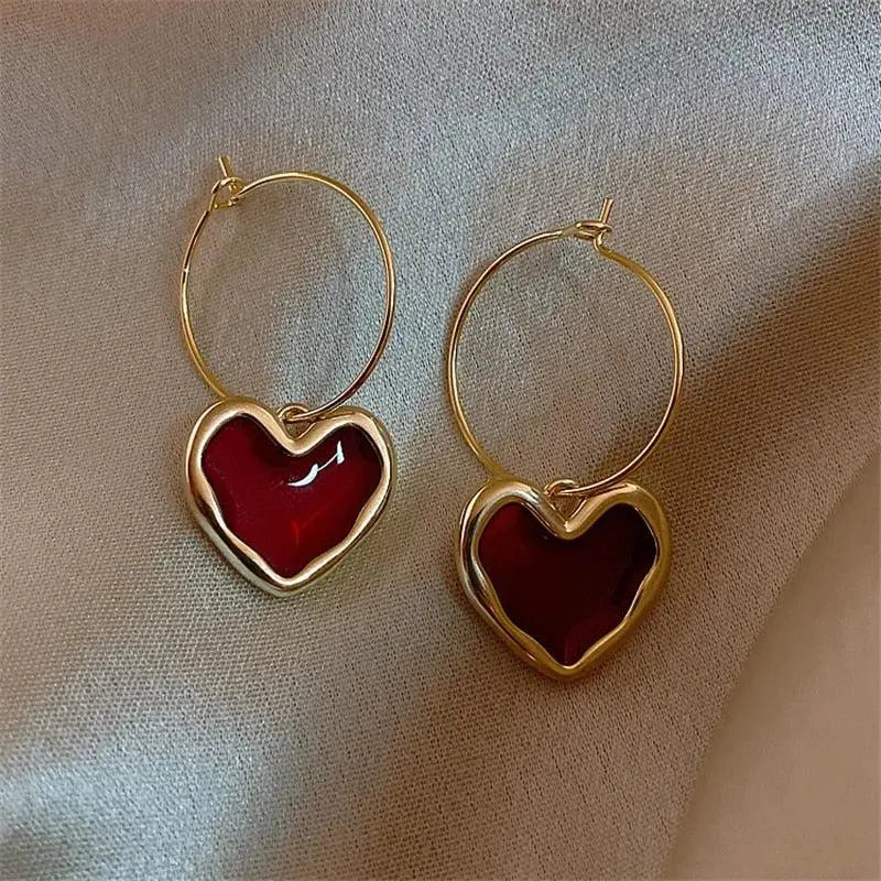 Heart earrings in gold Unique Joyas