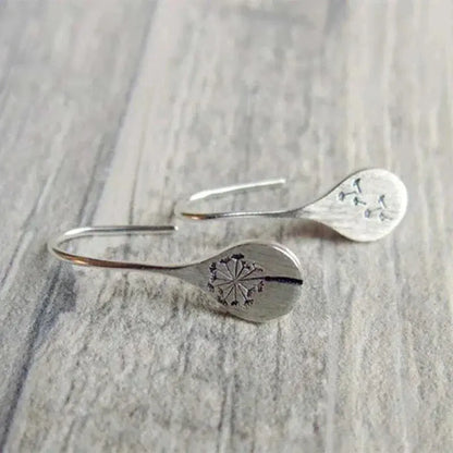 Dandelion Leaf Earrings made of 925 Silver Unique Joyas