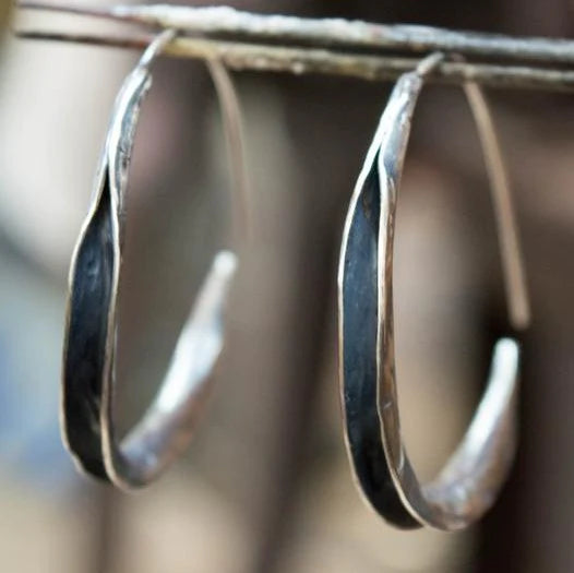Large Silver Hoop Earrings