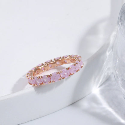 Luxurious gold ring with colored zirconia stones