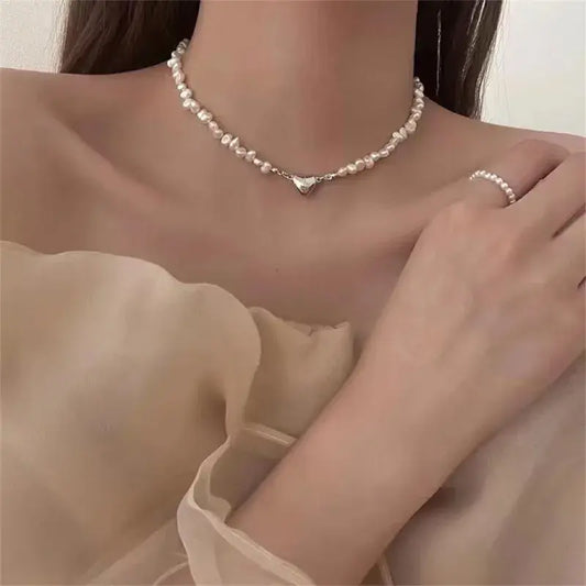 Elegant Heart Necklace made of Silver Unique Joyas