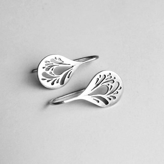 Silver earrings "Hollow Drop