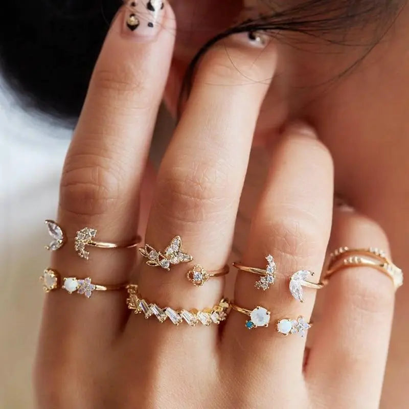 Unique Premium Pack of 8 to 12 Rings Claire Jewelry