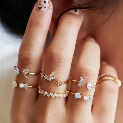 Unique Premium Pack of 8 to 12 Rings Claire Jewelry